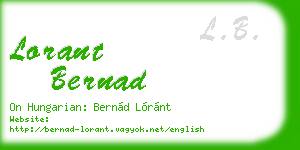lorant bernad business card