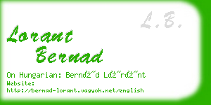 lorant bernad business card